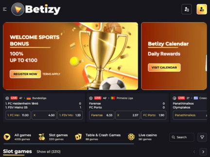 Betizy Casino website