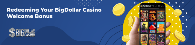 Banner of bonuses and promotions of BigDollar casino