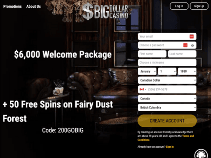 Bigdollar Casino website