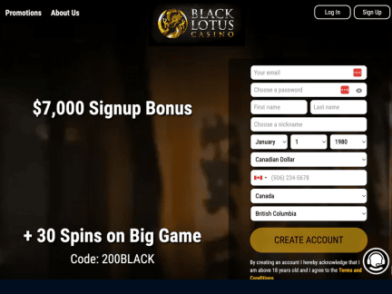 Blacklotus Casino website