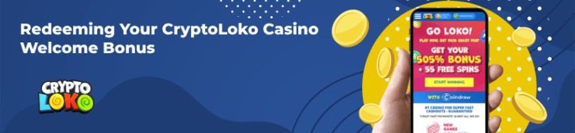 Banner of bonuses and promotions of Crypto Loko casino