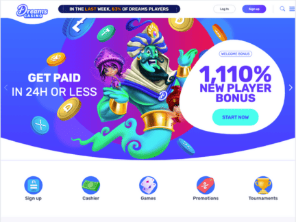 Dreams Casino website