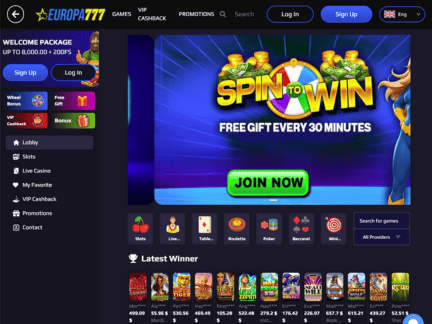 Europa777 Casino website