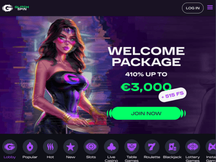 GlitchSpin Casino website