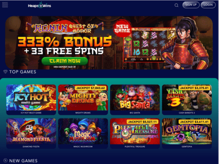 Heapsofwins Casino website