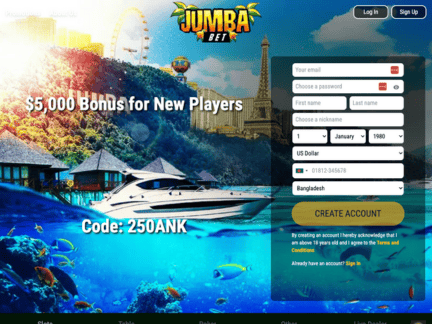 Jumbabet Casino website