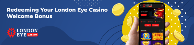 Banner of bonuses and promotions of LondonEye casino