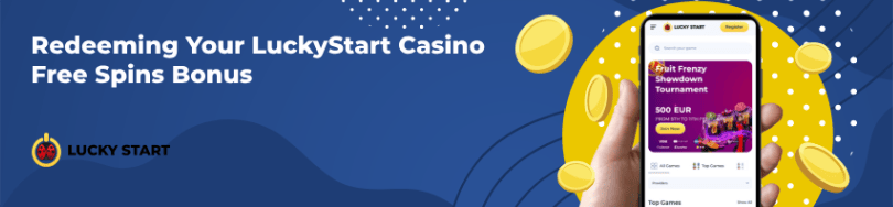 Banner of bonuses and promotions of LuckyStart Casino