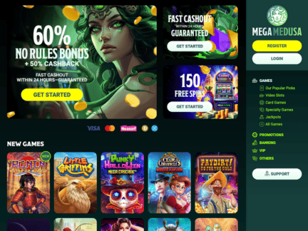 Megamedusa Casino website