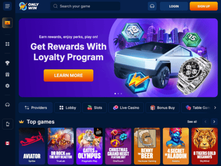 OnlyWin Casino website