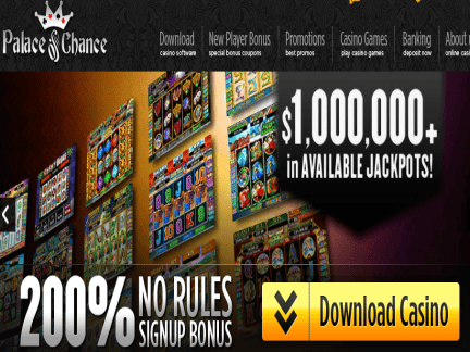 Palace of Chance Casino website