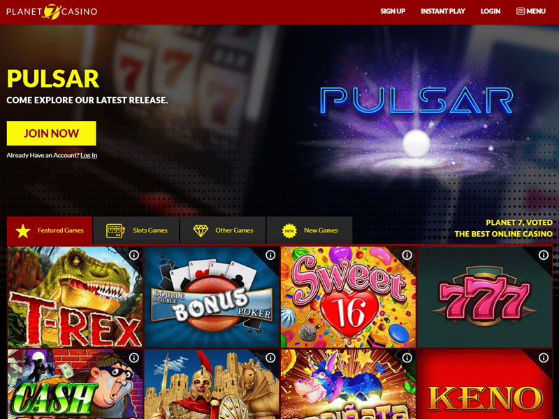 Planet 7 Casino website