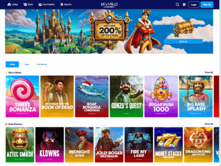 SkyHills Casino website