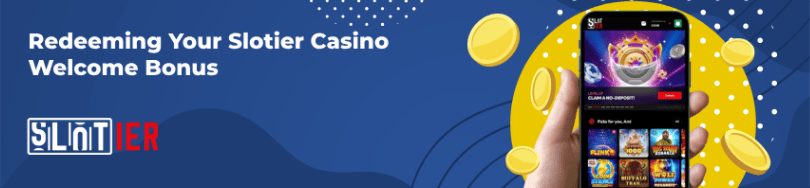 Banner of bonuses and promotions of Slotier casino