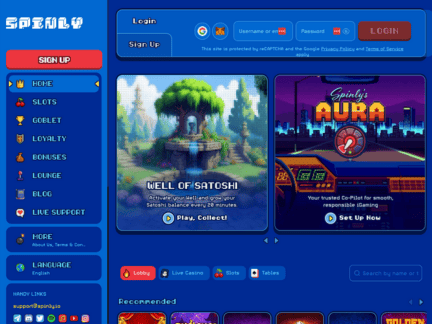 Spinly Casino website