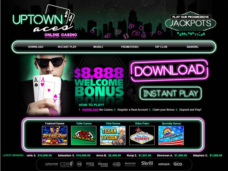 UptownAces Casino website