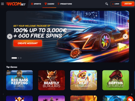 WoomBet Casino website