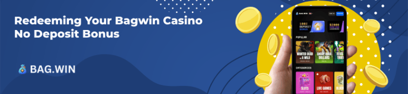 Banner of bonus and promotions of Bag Win casino