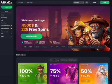 Bitkingz Casino website