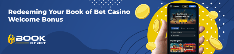 Banner of bonuses and promotions of Book Of Bet casino