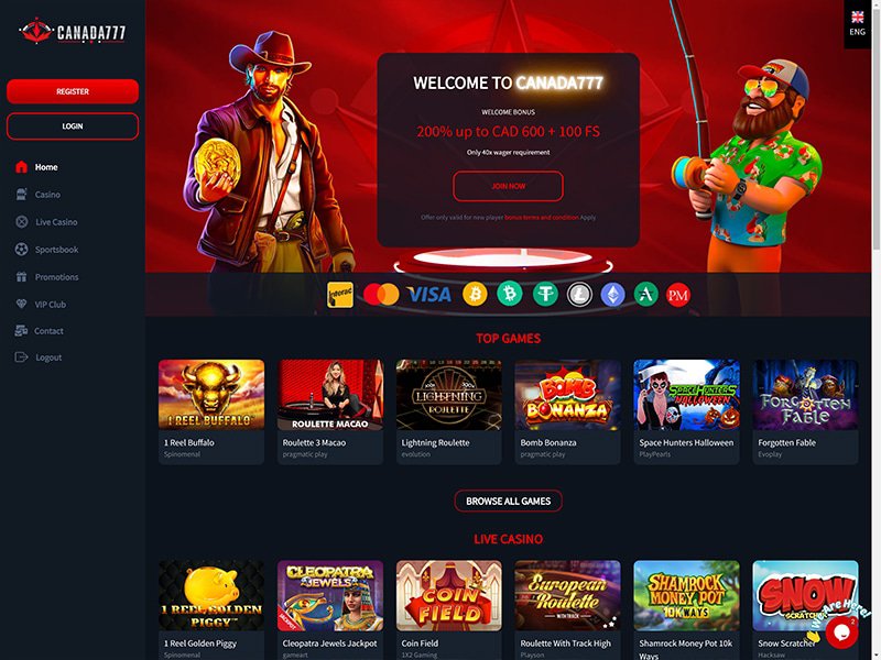 Canada777 Casino website