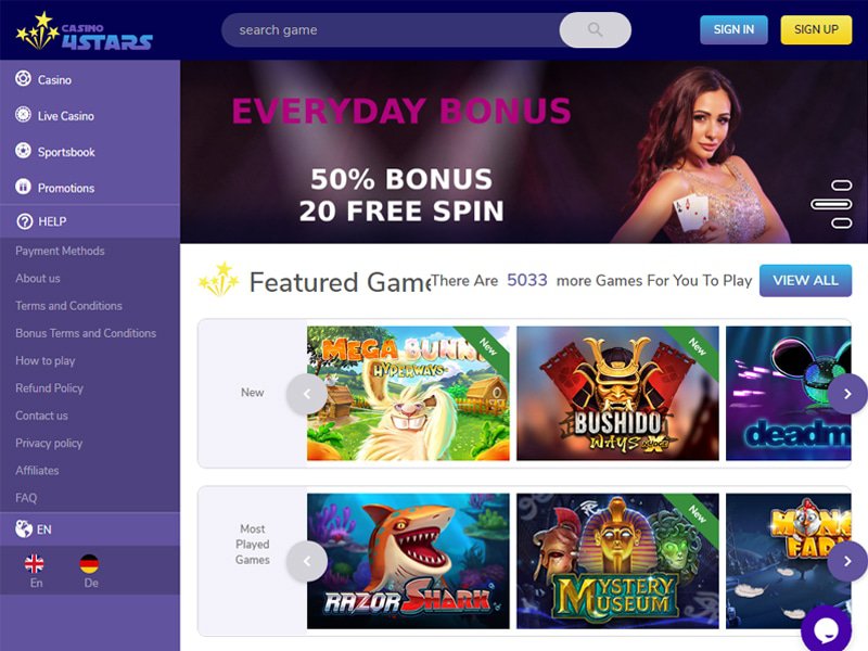 Casino4Stars website