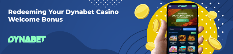 Banner of bonuses and promotions of Dynabet casino