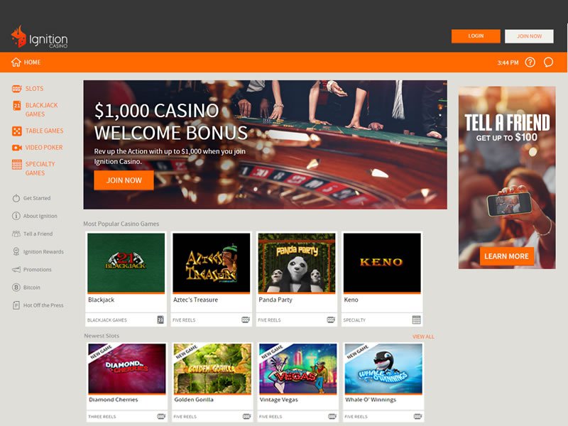 Ignition Casino website