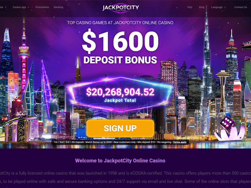 Jackpot City Casino website