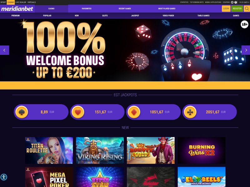 Meridian Bet website