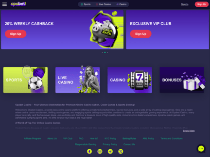 Opabet Casino website