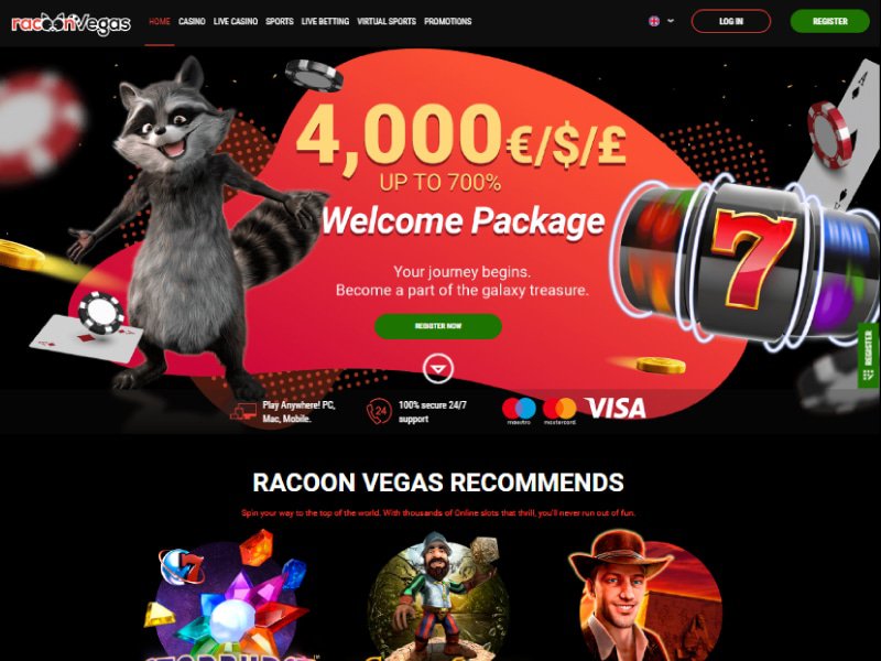 Raccoon Vegas website