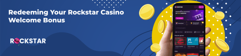 Banner of bonuses and promotions of Rockstar casino