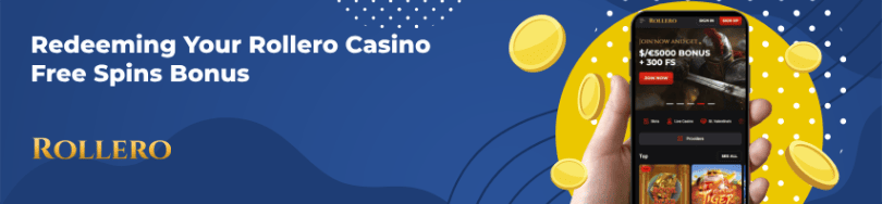 Banner of bonuses and promotions of Rollero casino