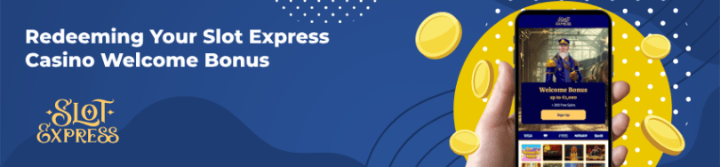 Banner of bonuses and promotions of Slot Express casino