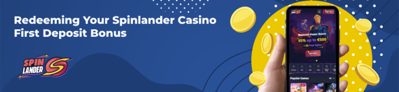 Banner of bonuses and promotions of Spinlander casino