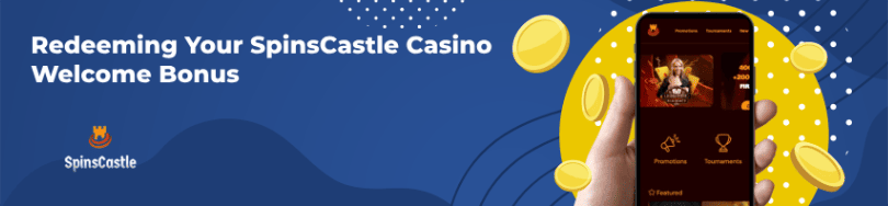 Banner of bonus and promotions of SpinsCastle