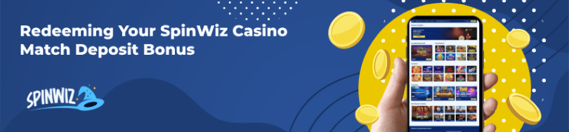 Banner of bonuses and promotions of SpinWiz Casino