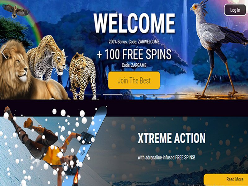 Zar Casino website